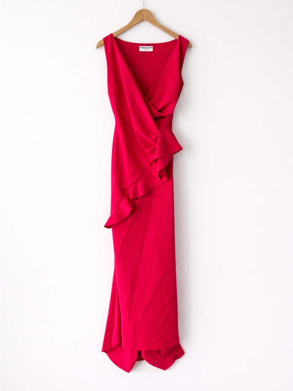 Chiara Boni La Petite Robe Pink Draped Ruffle Gown Formal Evening Dress Barbie